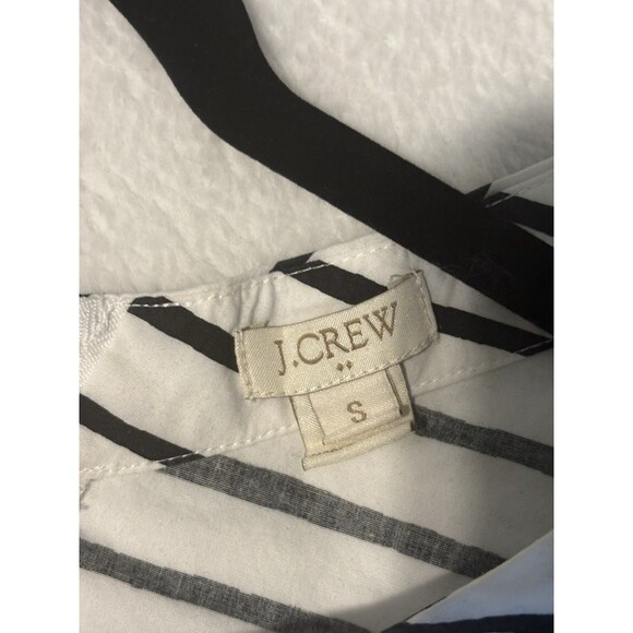 J Crew Black And White Striped Boxy Short Sleeve Shirt Sz Sm - Picture 5 of 6